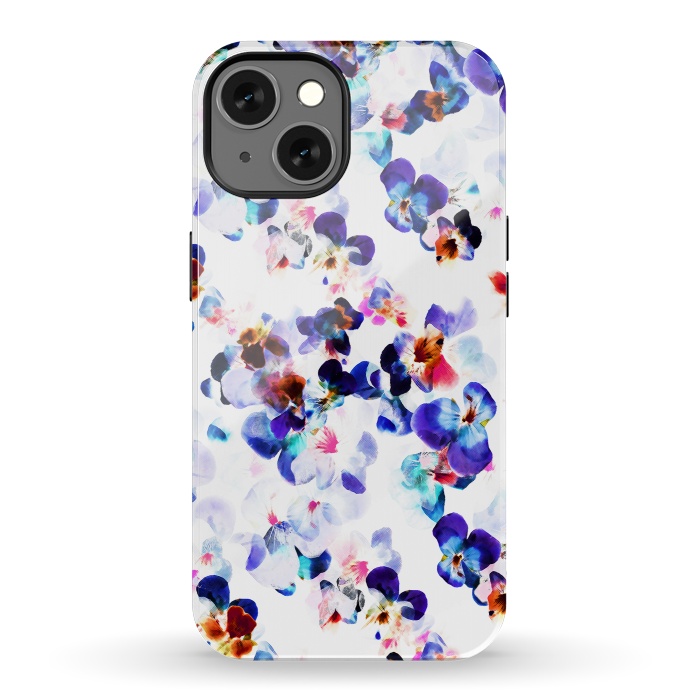 iPhone 13 StrongFit Blue purple pansy petals by Oana 