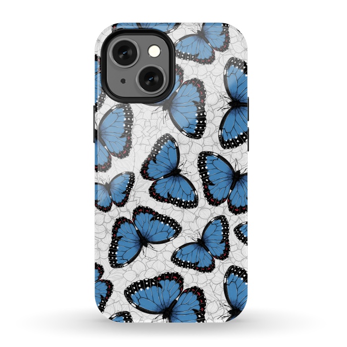 iPhone 13 mini StrongFit Blue morpho butterflies by Katerina Kirilova