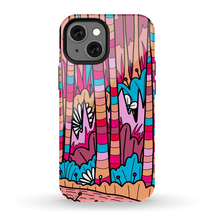 iPhone 13 mini StrongFit Stripe line forest by Steve Wade (Swade)