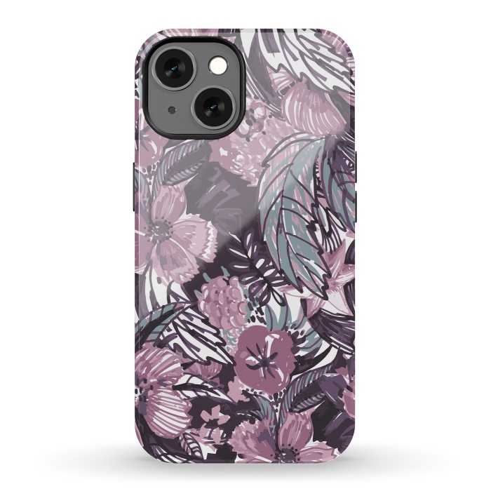 iPhone 13 StrongFit Modern sketched flower bouquet by Oana 