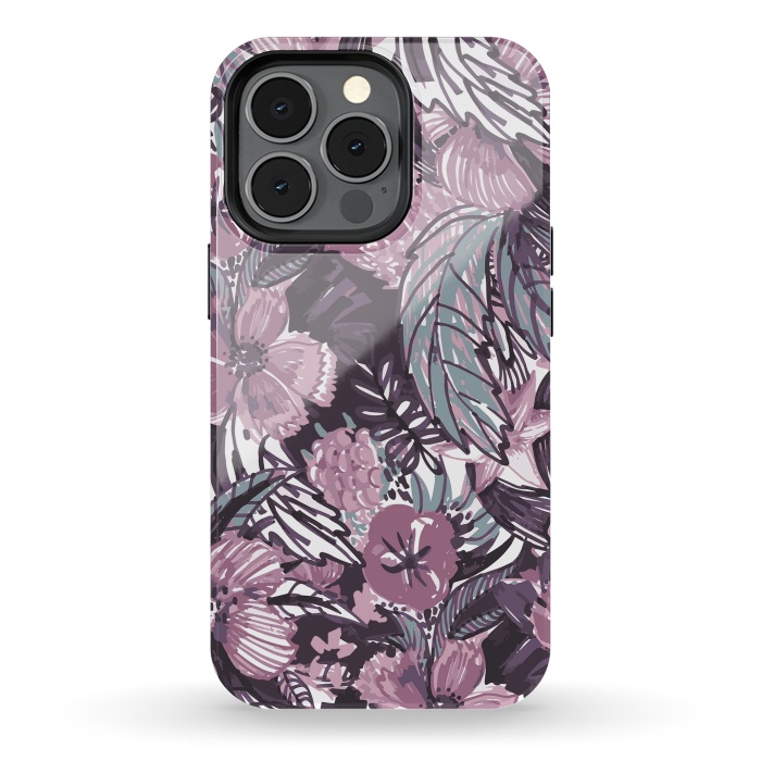iPhone 13 pro StrongFit Modern sketched flower bouquet by Oana 