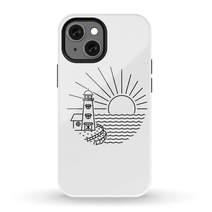 iPhone 13 mini StrongFit Lighthouse and Sunset by Afif Quilimo
