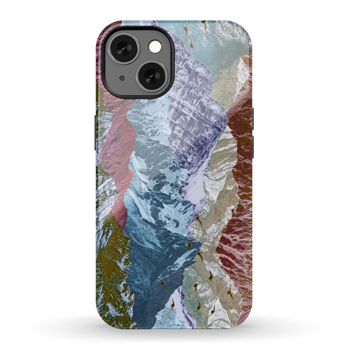 iPhone 13 StrongFit Modern mountain landscape collage art by Oana 