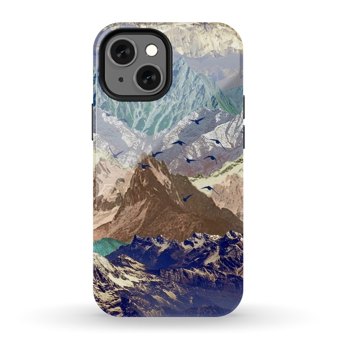 iPhone 13 mini StrongFit Mountain landscape utopic nature collage  by Oana 