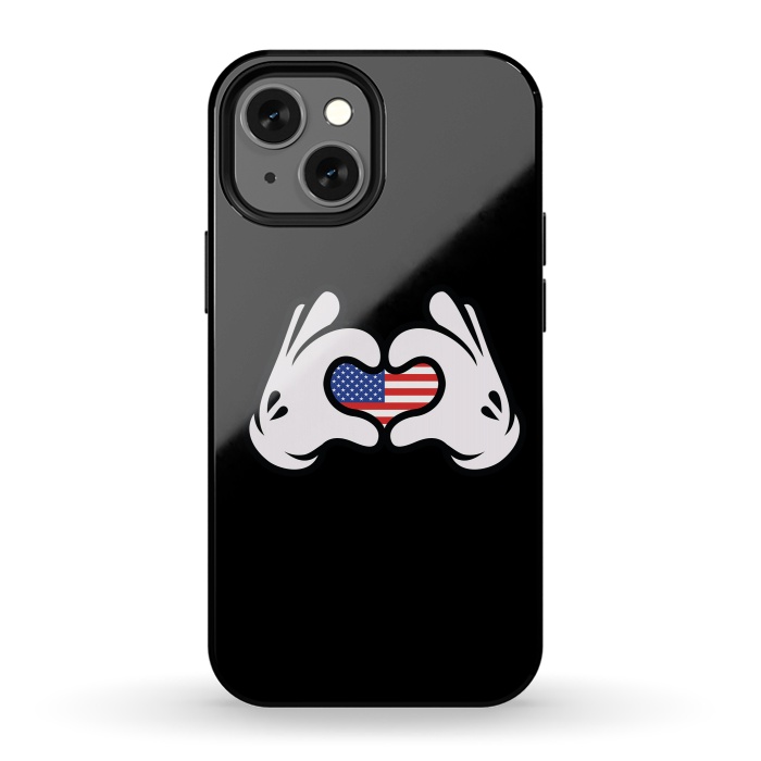 iPhone 13 mini StrongFit Hand Symbol of Love America by Afif Quilimo