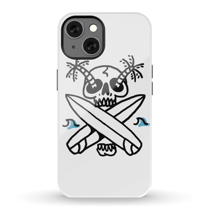 iPhone 13 StrongFit Skull Surf Beach by Afif Quilimo