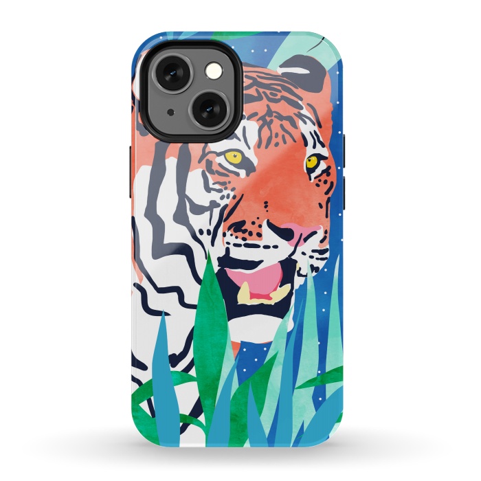 iPhone 13 mini StrongFit Tiger Forest by Uma Prabhakar Gokhale
