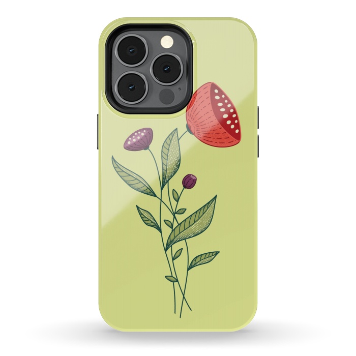 iPhone 13 pro StrongFit Spring Flowers Abstract Botanical Line Art by Boriana Giormova
