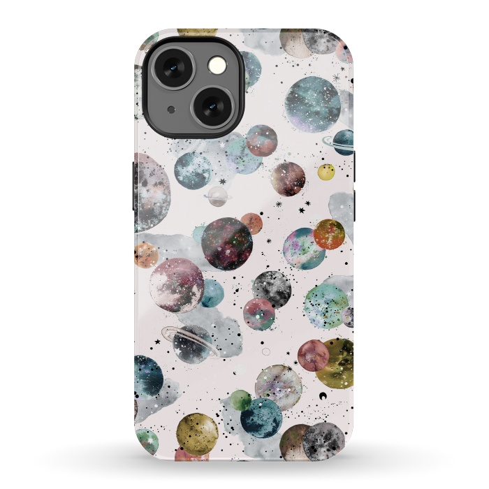 iPhone 13 StrongFit Cosmic Planets and Constellations Multicolored by Ninola Design