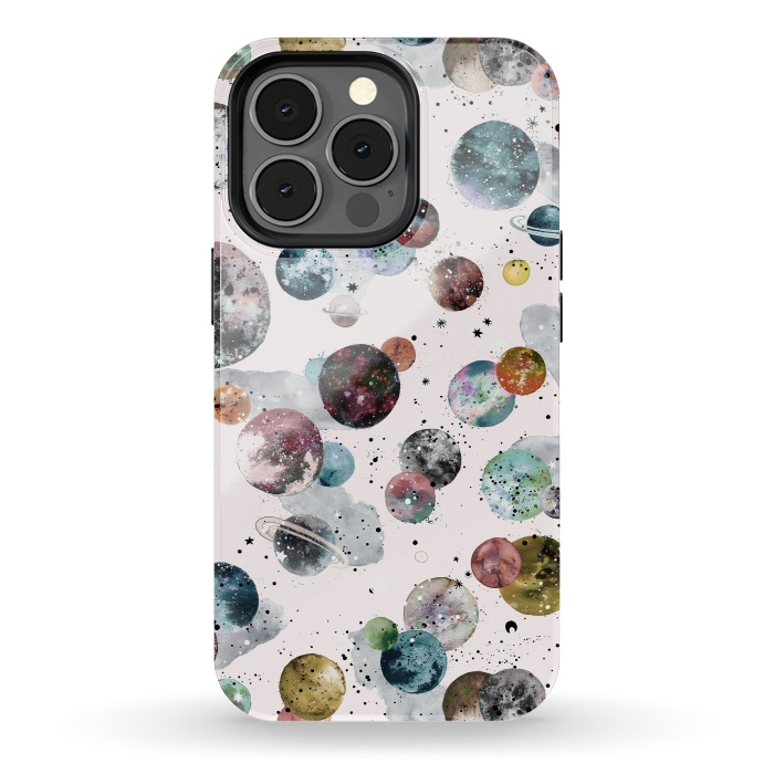 iPhone 13 pro StrongFit Cosmic Planets and Constellations Multicolored by Ninola Design