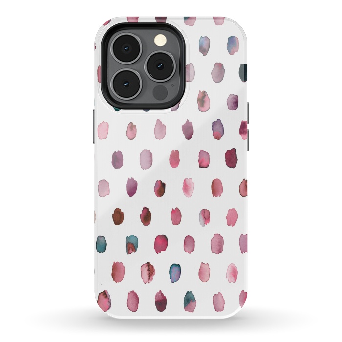 iPhone 13 pro StrongFit Artist Palette Pink Dots by Ninola Design