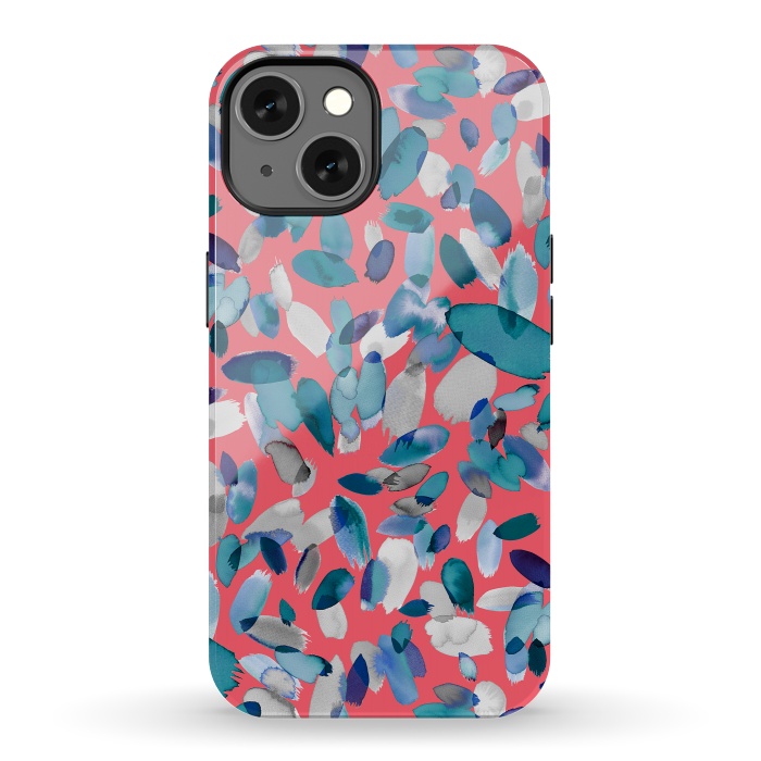 iPhone 13 StrongFit Abstract Petal Stains Colorful Red Blue by Ninola Design