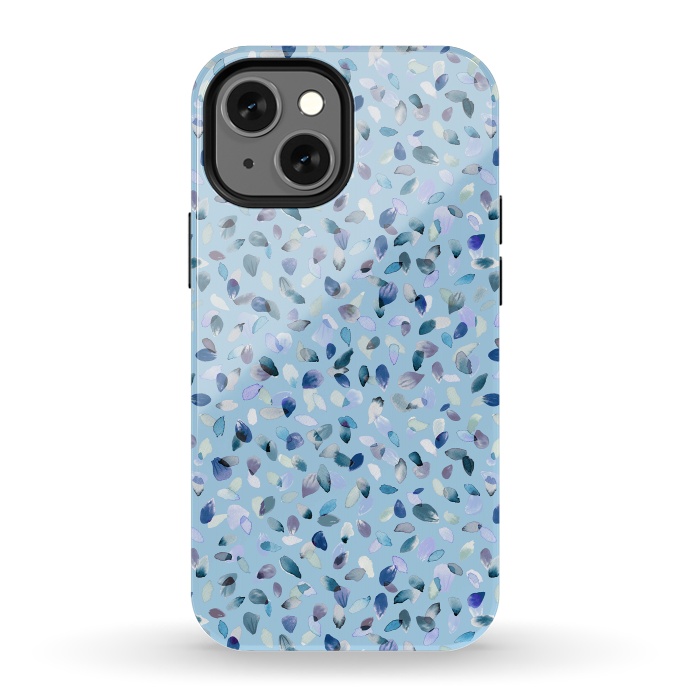 iPhone 13 mini StrongFit Flower Petals Soft Blue by Ninola Design