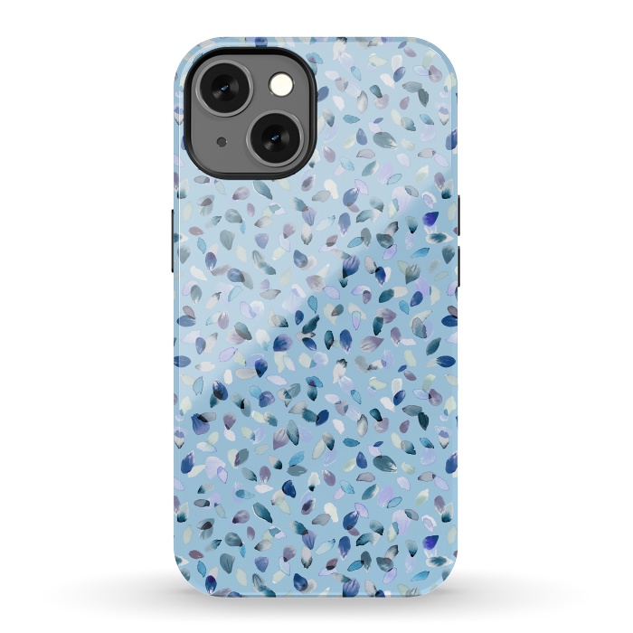 iPhone 13 StrongFit Flower Petals Soft Blue by Ninola Design