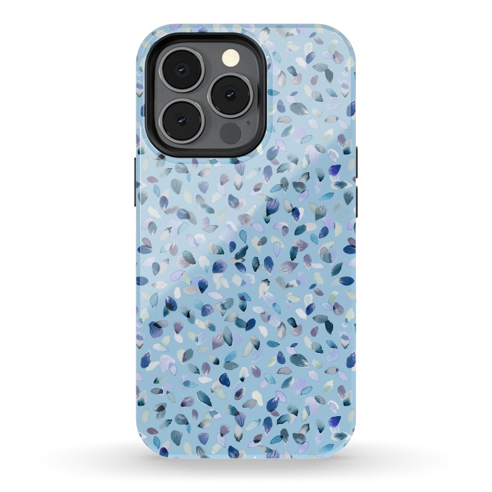 iPhone 13 pro StrongFit Flower Petals Soft Blue by Ninola Design
