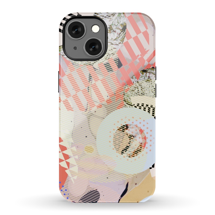 iPhone 13 StrongFit Colorful abstract geometric Memphis art deco by Oana 