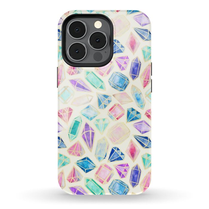 iPhone 13 pro StrongFit Watercolour Gems Intense by Tangerine-Tane