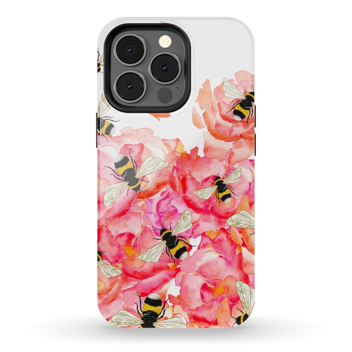 iPhone 13 pro StrongFit Bee Blossoms by Amaya Brydon