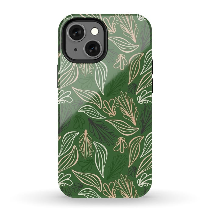 iPhone 13 mini StrongFit Evergreen Botanicals by Kimberly Senn | Senn & Sons