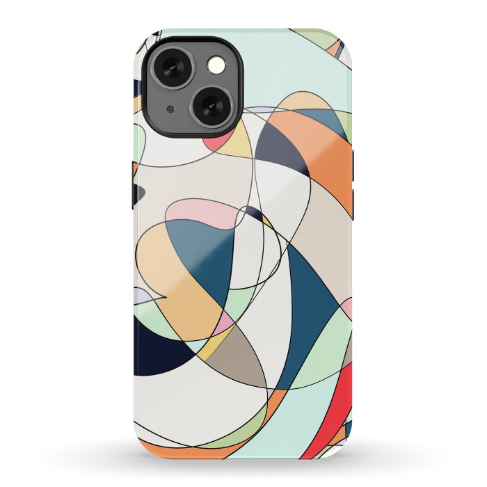 iPhone 13 StrongFit Modern Colorful Abstract Line Art Design by InovArts