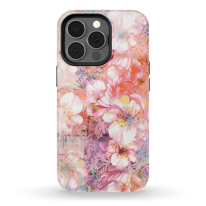 iPhone 13 pro StrongFit Colorful brushed roses painting by Oana 