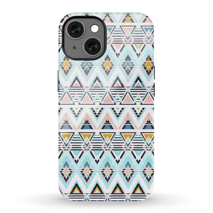 iPhone 13 StrongFit Colorful ethnic tribal triangles by Oana 