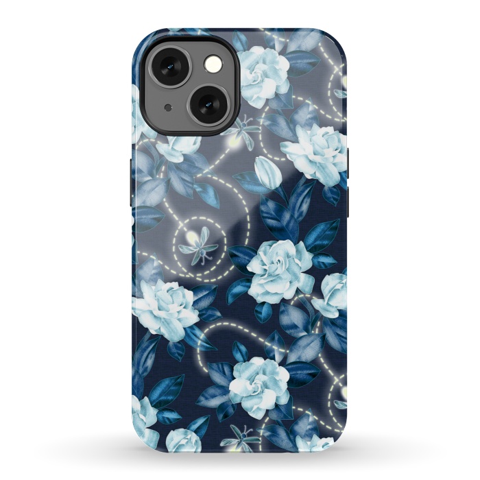 iPhone 13 StrongFit Midnight Sparkles - fireflies and flowers by Micklyn Le Feuvre