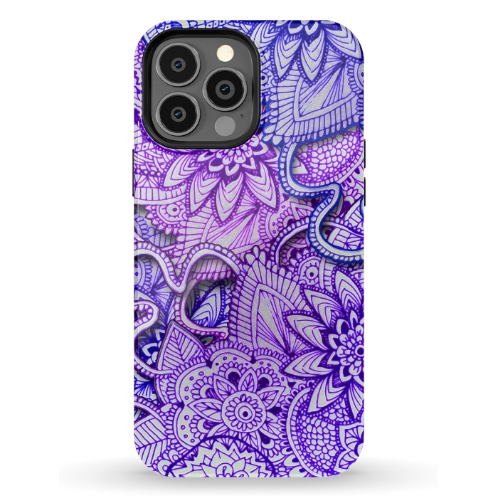 iPhone 13 Pro Max StrongFit Floral Doodle G582 by Medusa GraphicArt