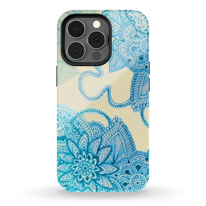 iPhone 13 pro StrongFit Floral Doodle G580 by Medusa GraphicArt