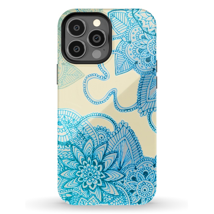 iPhone 13 Pro Max StrongFit Floral Doodle G580 by Medusa GraphicArt
