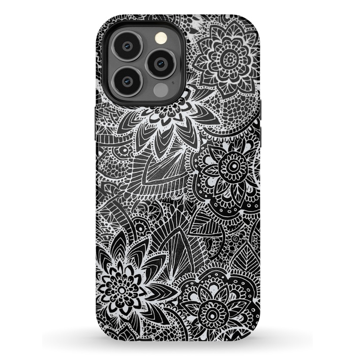 iPhone 13 Pro Max StrongFit Floral Doodle G581 by Medusa GraphicArt