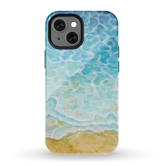 iPhone 13 mini StrongFit Watercolor Sea G564 by Medusa GraphicArt