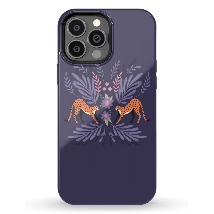 iPhone 13 Pro Max StrongFit Cheetahs pair purple by Jelena Obradovic