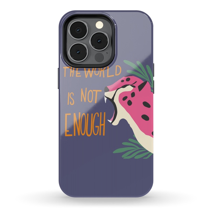 iPhone 13 pro StrongFit Cheetah - the world is not enough, purple by Jelena Obradovic