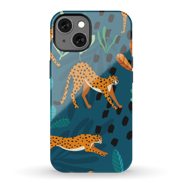 iPhone 13 StrongFit Cheetah pattern 01 by Jelena Obradovic