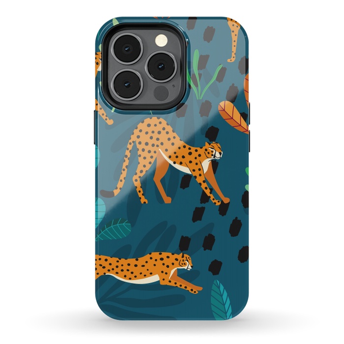 iPhone 13 pro StrongFit Cheetah pattern 01 by Jelena Obradovic