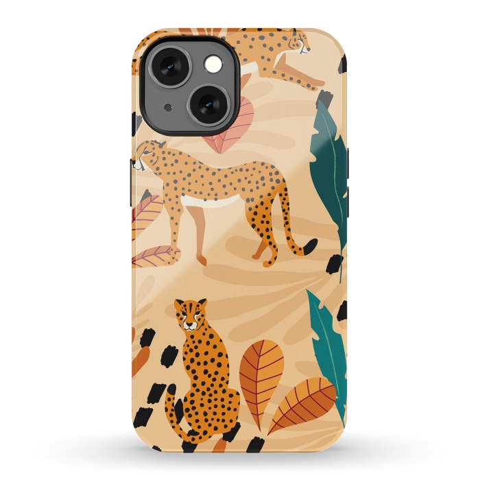 iPhone 13 StrongFit Cheetah pattern 03 by Jelena Obradovic