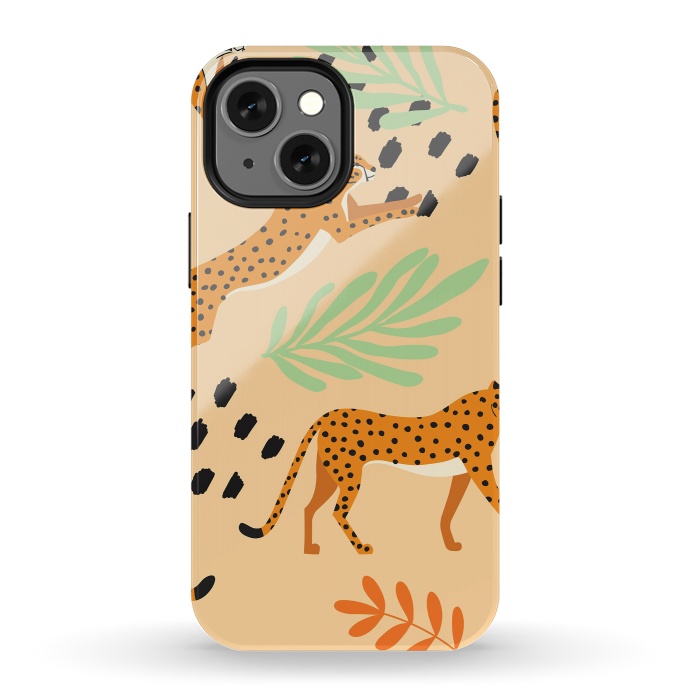 iPhone 13 mini StrongFit Cheetah pattern 07 by Jelena Obradovic
