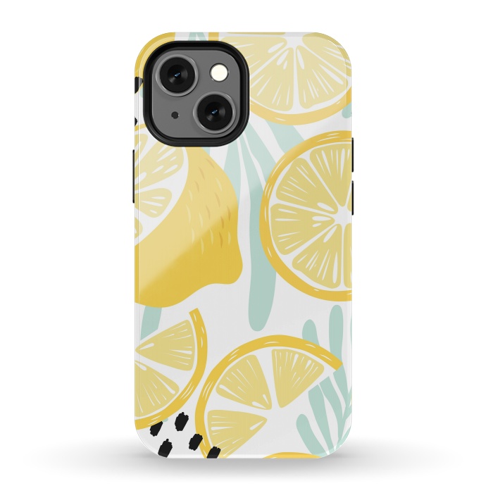 iPhone 13 mini StrongFit Lemon pattern 02 by Jelena Obradovic