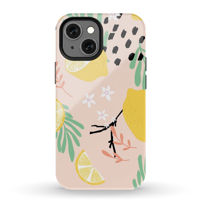 iPhone 13 mini StrongFit Lemon pattern 03 by Jelena Obradovic