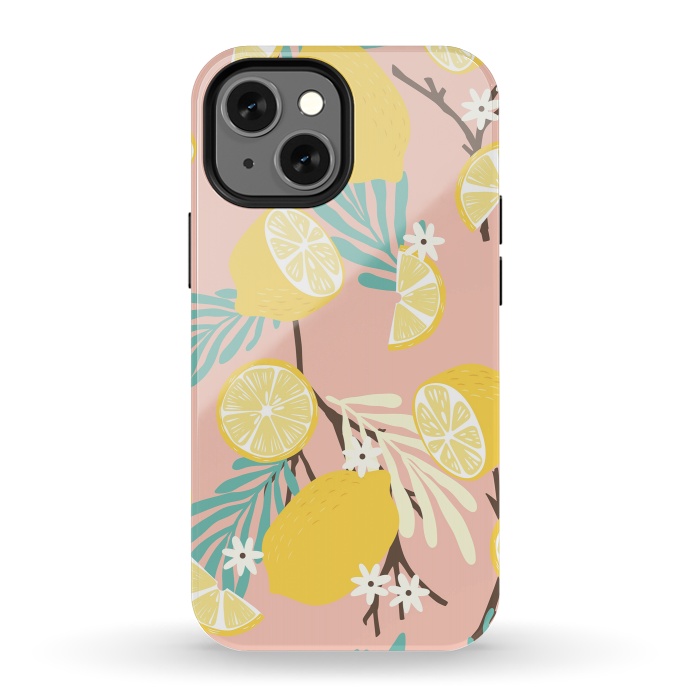 iPhone 13 mini StrongFit Lemon pattern 12 by Jelena Obradovic
