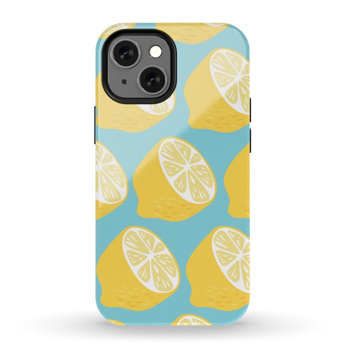 iPhone 13 mini StrongFit Lemon pattern 13 by Jelena Obradovic