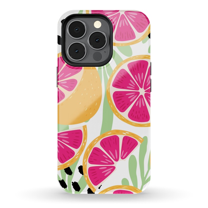 iPhone 13 pro StrongFit Grapefruit pattern 03 by Jelena Obradovic