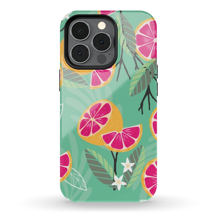 iPhone 13 pro StrongFit Grapefruit pattern 06 by Jelena Obradovic