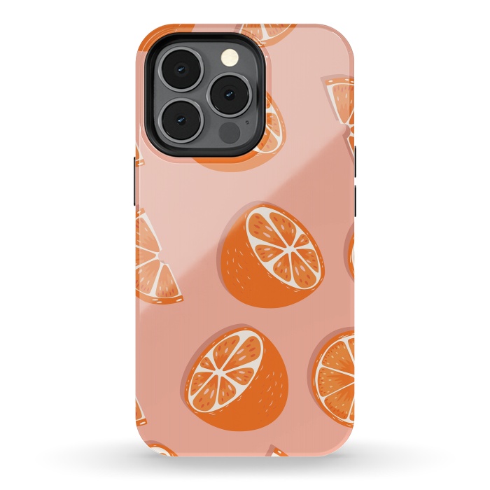 iPhone 13 pro StrongFit Orange pattern 03 by Jelena Obradovic