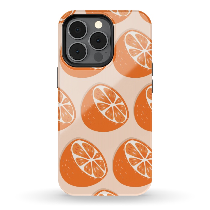 iPhone 13 pro StrongFit Orange pattern 07 by Jelena Obradovic