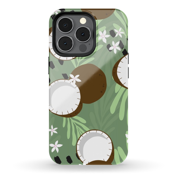iPhone 13 pro StrongFit Coconut pattern 01 by Jelena Obradovic