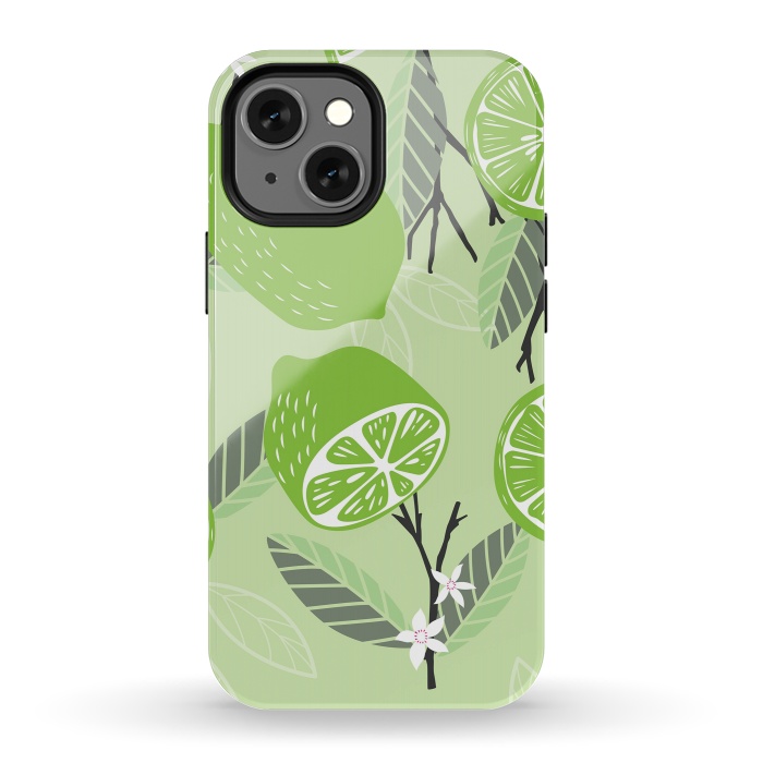 iPhone 13 mini StrongFit Lime pattern 02 by Jelena Obradovic