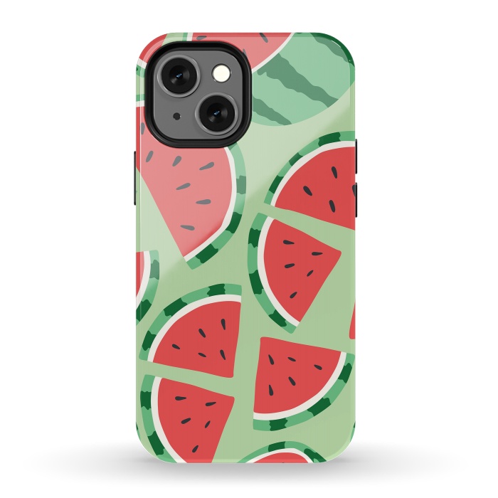 iPhone 13 mini StrongFit Watermelon pattern 01 by Jelena Obradovic