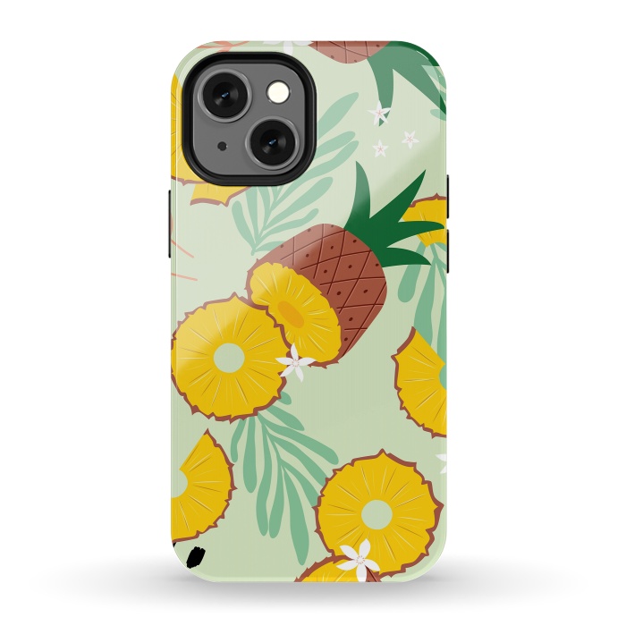 iPhone 13 mini StrongFit Pineapple pattern 03 by Jelena Obradovic